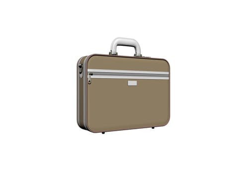 Suitcase for travel on a white background - 3d rendering