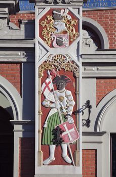 Bas-relief on the House of the Blackheads in Riga
