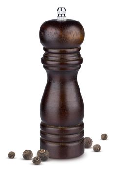 Pepper mill isolated on white background