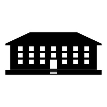 School building icon black color illustration flat style simple image