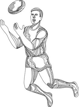 Aussie Rules Football Player Jumping Doodle