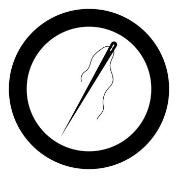 Needle the black color icon  in circle or round