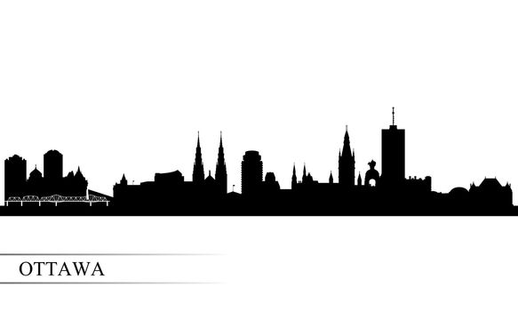 Ottawa city skyline silhouette background