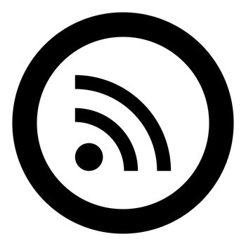 News line sign icon black color in circle