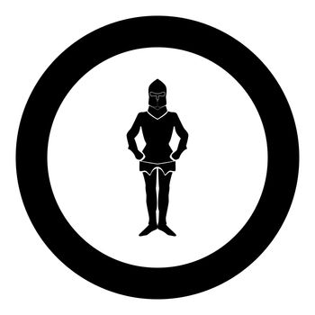 Armour black icon in circle vector illustration isolated .