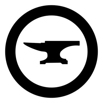 Anvil block icon black color in circle