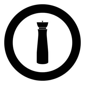 Salt and pepper mill black icon in circle vector illustration
