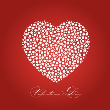 Happy Valentines Day - elegant graphic design card with dotted heart and calligraphic script label