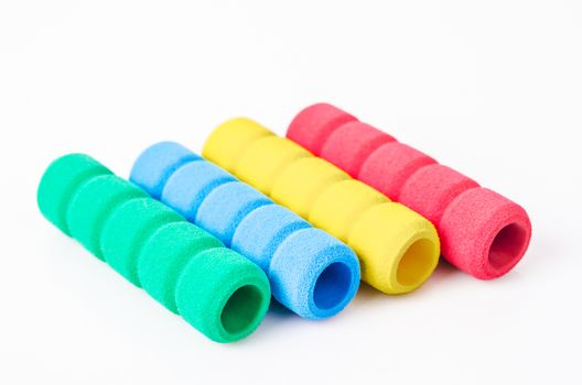 Set of colorful foam grip pencil.