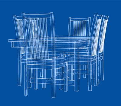 Dinner table with chairs