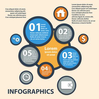 Business Infographics circle origami style. can be used for workflow layout, banner, diagram, number options, step up options web design.