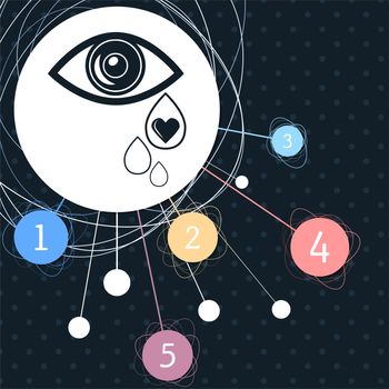 Eye Tears Icon with the background to the point and infographic style. 