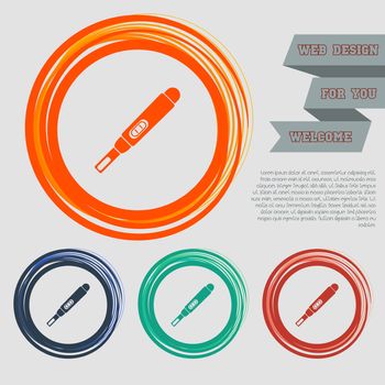 Pregnancy test icon on the red, blue, green, orange buttons for your website and design with space text. 