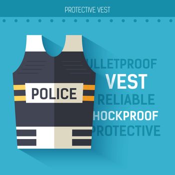 Bulletproof vest protective.  Vector icon illustration background. Colorful template for you design, web and mobile applications concept