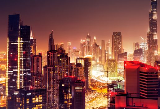 Dubai city at night