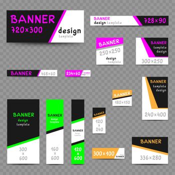 multicolor web banner size templates