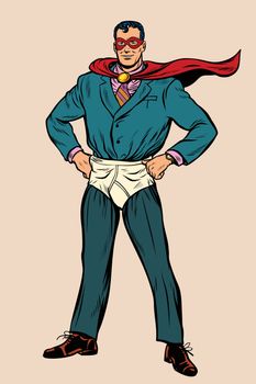 businessman superhero in mask and shorts