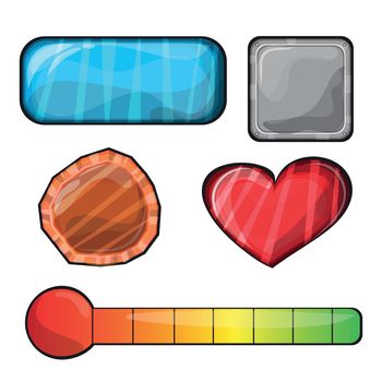 Set of buttons, bright different forms buttons for games