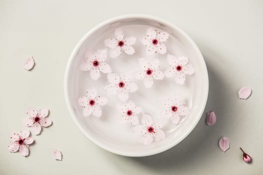 Zen bowl with water and flowers