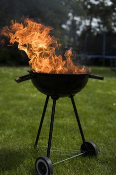 Fire background, grill