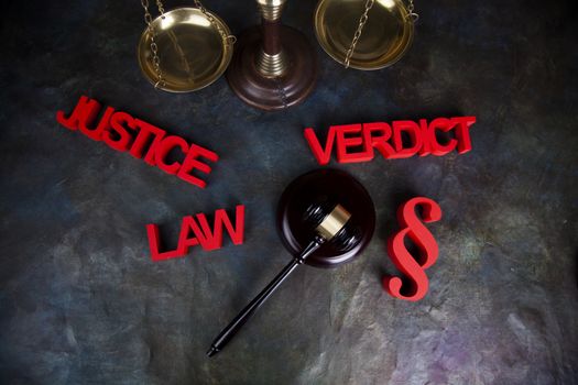 Verdict, Court gavel,Law theme, mallet of judge