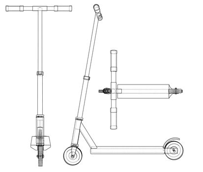 Kick scooter outline. Vector