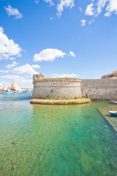 Gallipoli, Apulia - View across the turquoise water towards the 