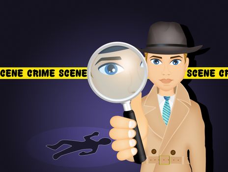detective on crime scene