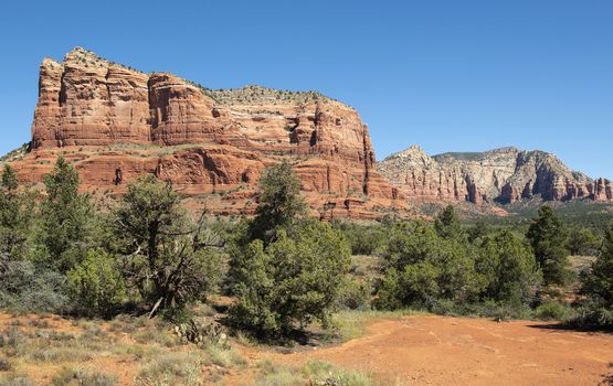 View of Courthouse Butte from Red Rock Scenic Byway in Sedona, A