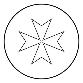 Maltese cross icon black color vector illustration simple image