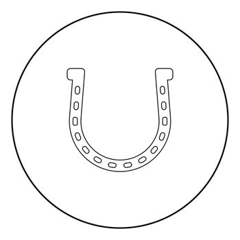 Horseshoe icon black color in circle