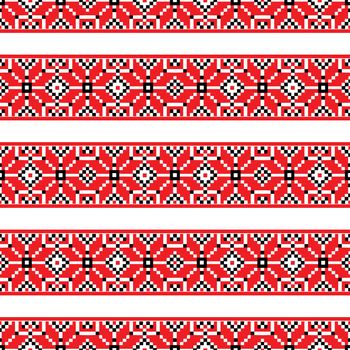 seamless pattern with ukrainian red embroidery. vector