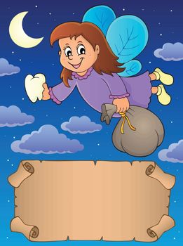 Small parchment and tooth fairy - eps10 vector illustration.