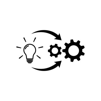 Implementation icon. Creative cycle symbol