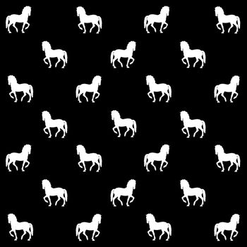 Silhouette Graphic Horses Seamless Pattern