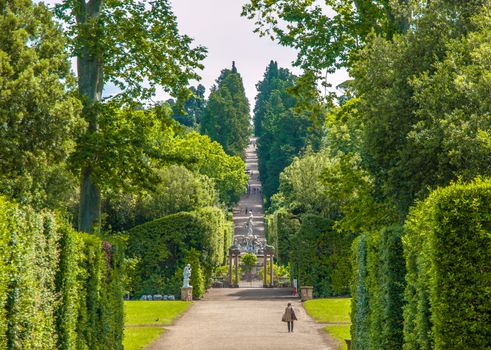 Boboli Gardens - green park and open-air museum in Florence, Tuscany, Italy