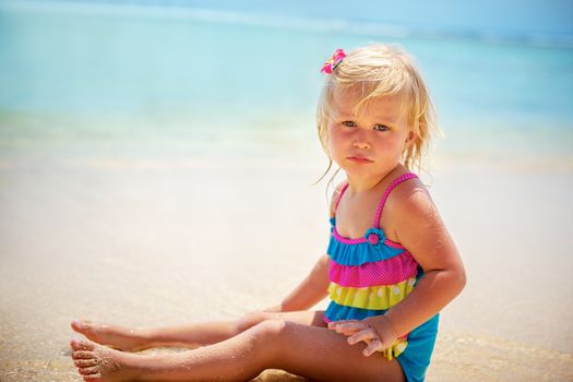 Adorable little girl on the beach