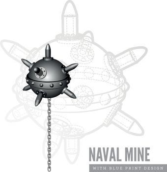 Naval mine vector illustration