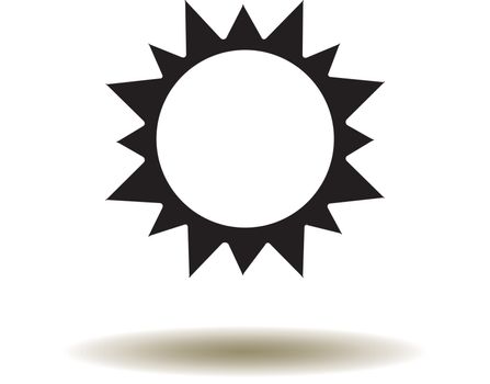 vector illustration of a sun icon black and white