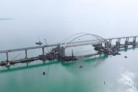 Crimean bridge before the opening of traffic on it. Grandiose co