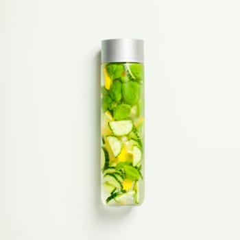 Infused water-flat lay
