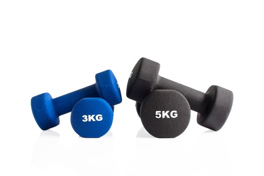 Blue and black dumbbell isolation
