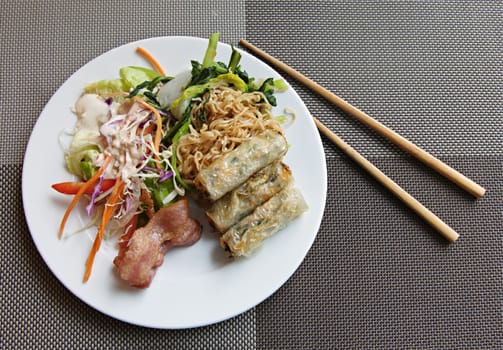 Vietnamese breakfast on a plate