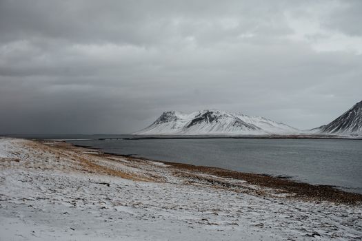 Snow covered landscape in Iceland