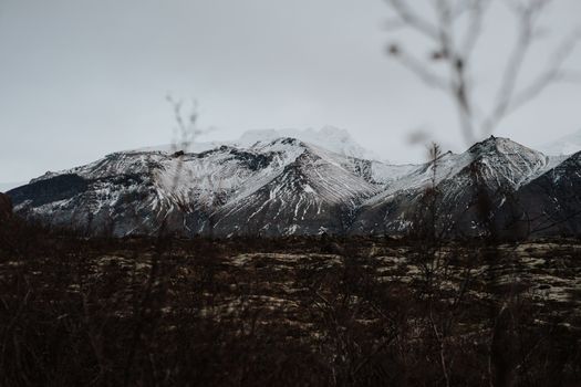 Snowy Icelandic mountains