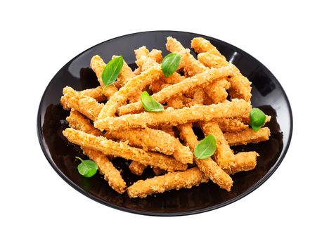 Cheese sticks isolated on white background with clipping path