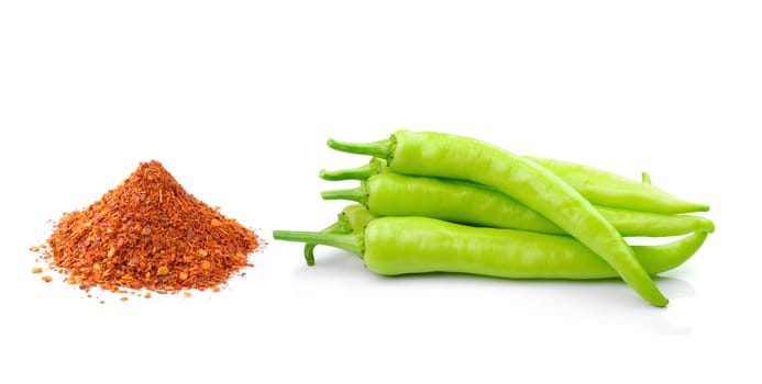 Sweet pepper and cayenne pepper  isolated on a white background