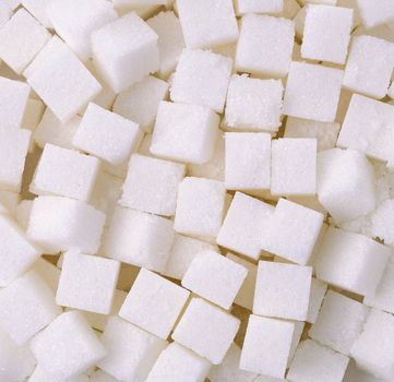 Refined sugar cubes background