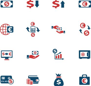 currency exchange color icon set