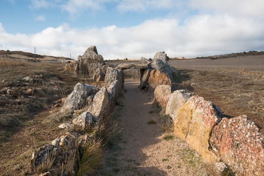 Prehistocric megalithic Dolmen in Mazariegos, Burgos province, Spain.